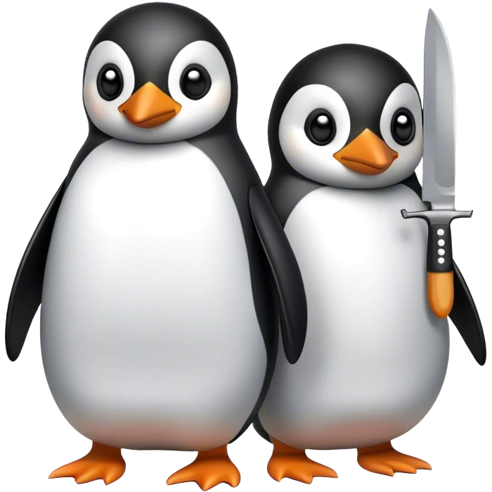 Penguin with a knife emoji