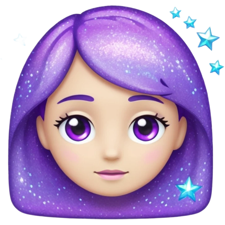 Glitter Purple and Cian plus emoji