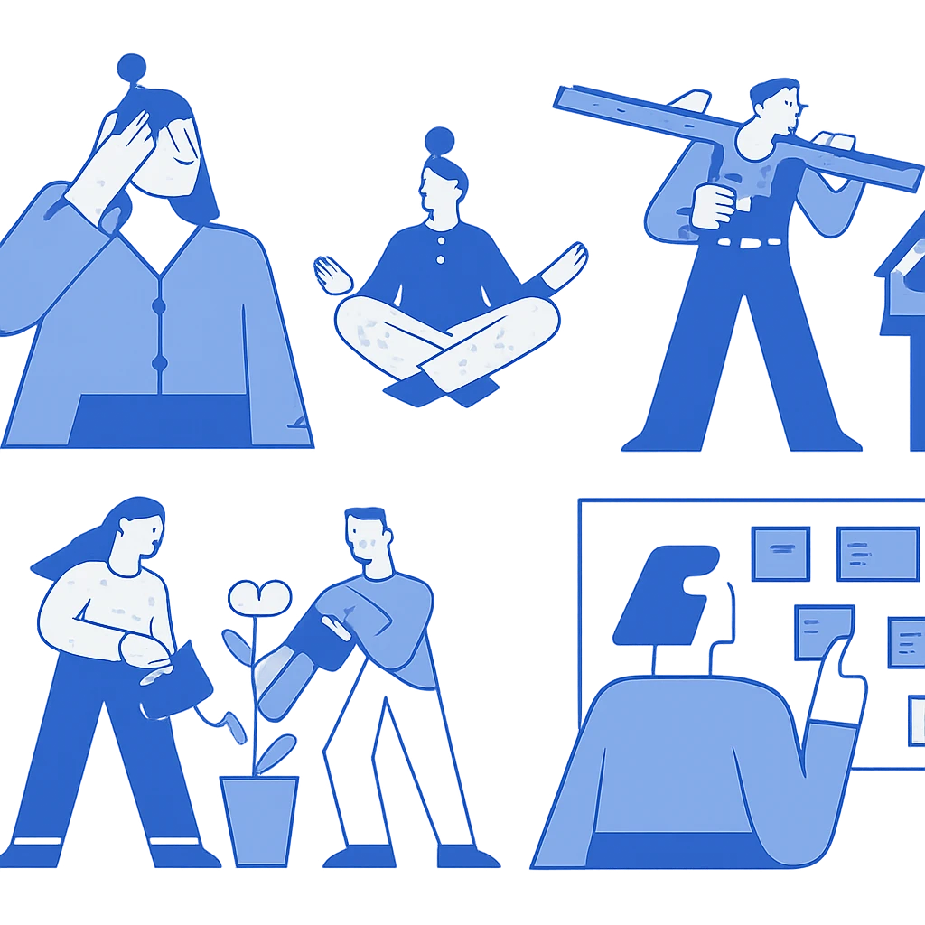 abstract shape in simple blue illustration style emoji