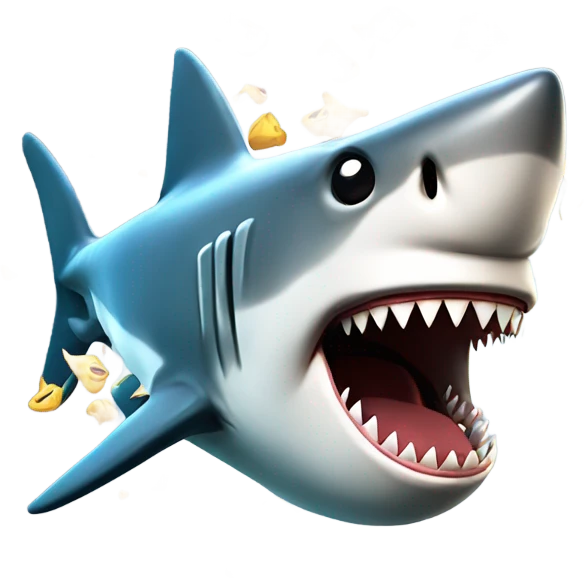 Shark exploding head emoji