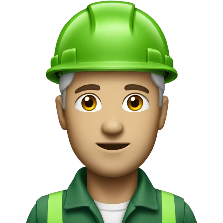 builder in green uniform emoji