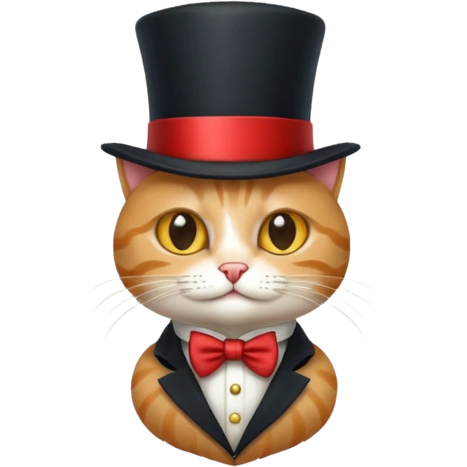 cat wearing a tophat emoji