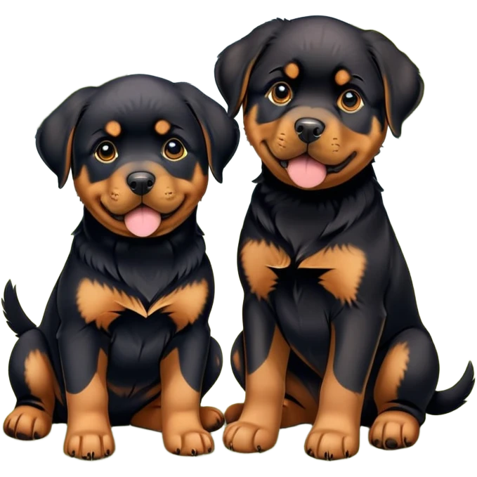 Rottweiler puppy with Labrador puppy emoji