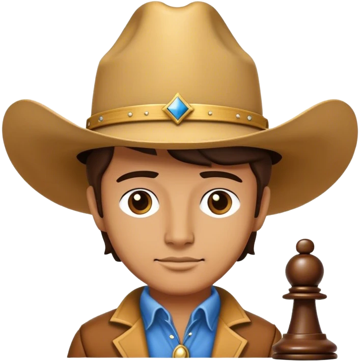chess king wearing a cowboy hat emoji