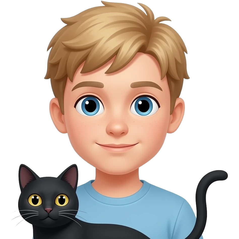 Ragazzo 13 anni capelli chiari cn gatta nera emoji