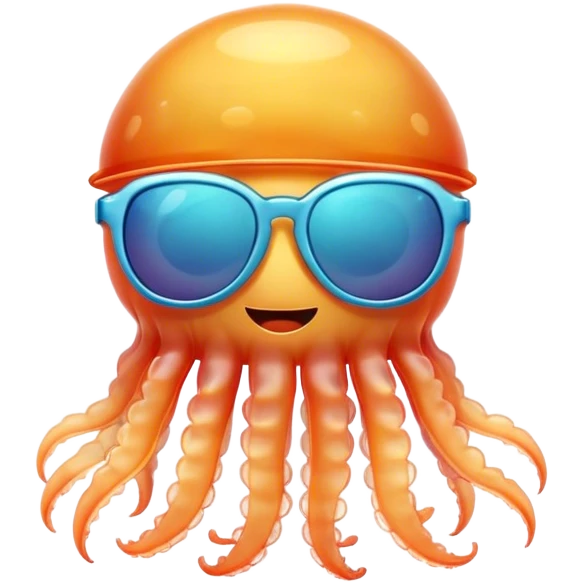 Jellyfish with sunglasses  emoji