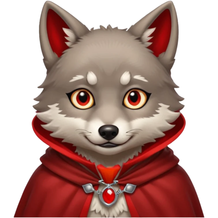 Vampire Pet, Tiny wolf in red collar cloak, red eye emoji