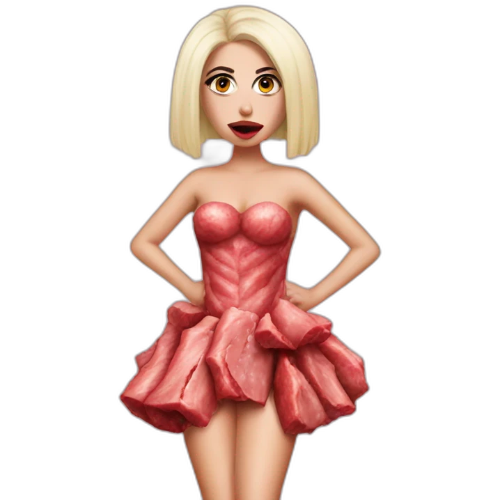 lady gaga in meat dress emoji