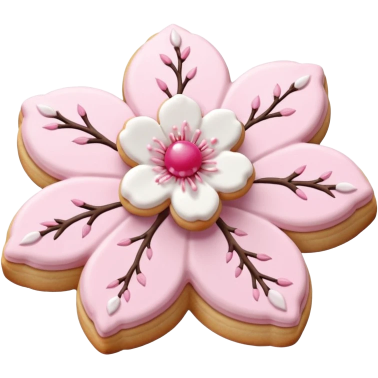 Cherry blossom shaped cookies emoji