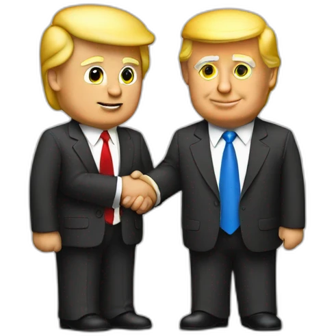 Trump Shaking Hands with Trump emoji