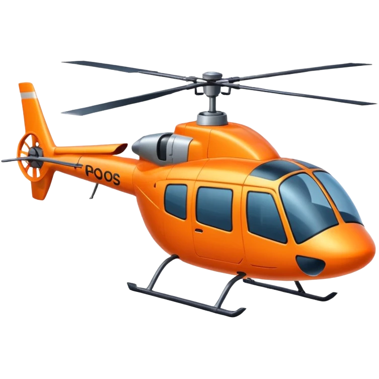flying helicopter orange cone with legs emoji