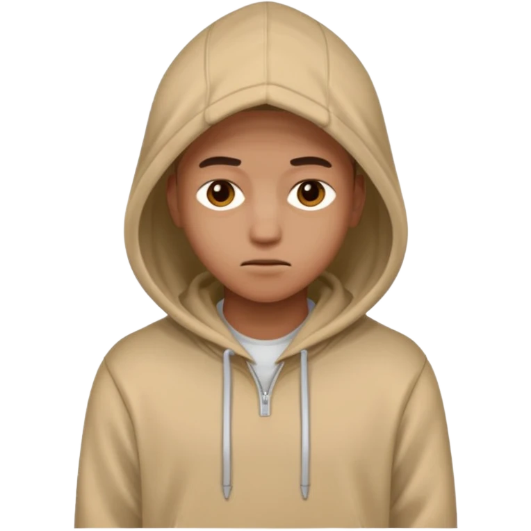 Head down with a hoodie on emoji