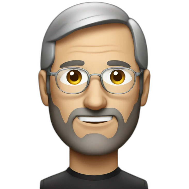 steve jobs with glass emoji