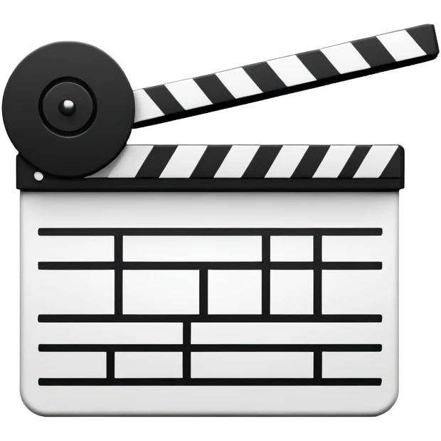 ultra simplified movie clapper, just two rectangles and a line, stripped of all details, pure geometric abstraction emoji