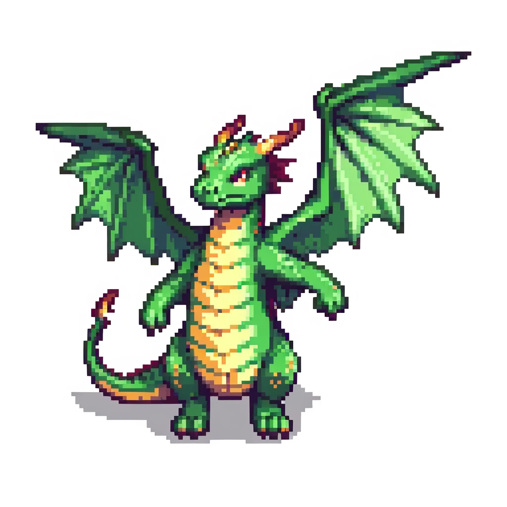 A flying dragon with wings spread emoji
