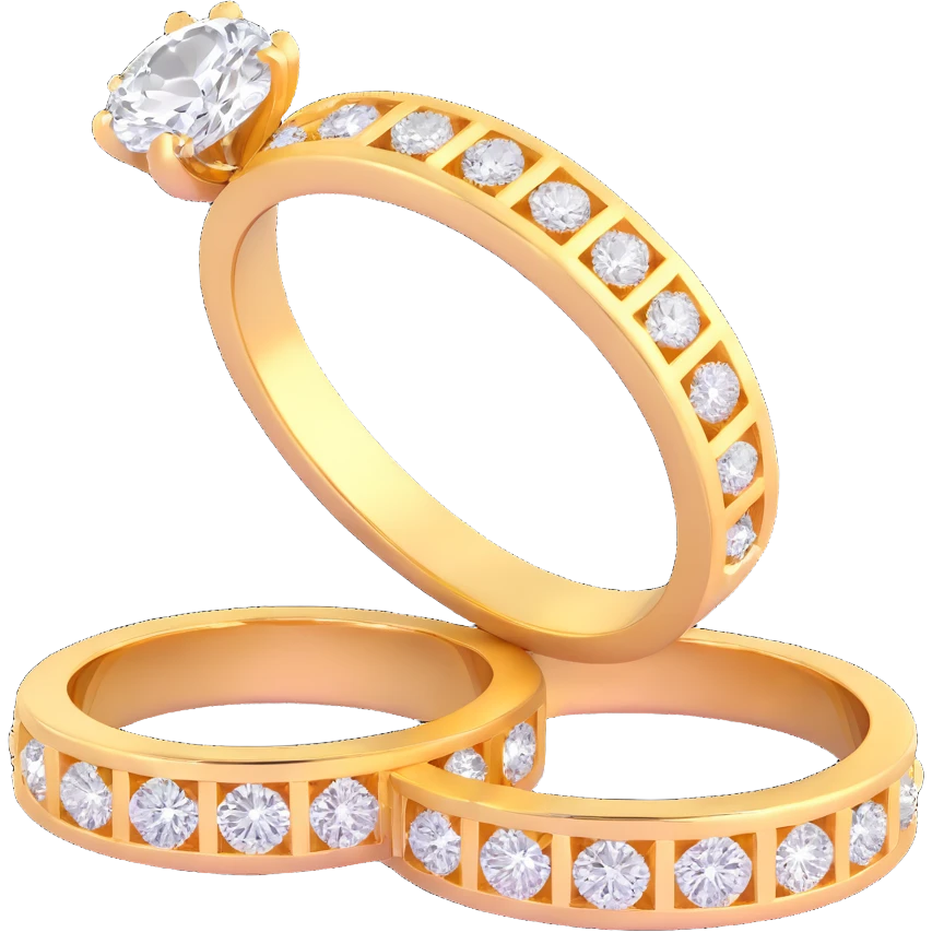 gold jewelry collection with diamonds emoji