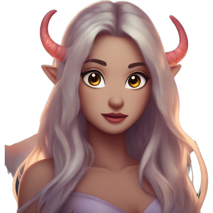 Kimera atigrada con ojos demoníacos en un bosque tenebroso al atardecer con brisa marina y con estrellas en el cielo emoji