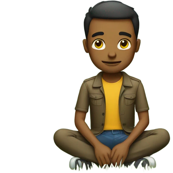 Guy sitting on lawn emoji