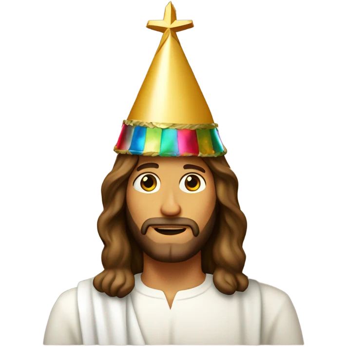 Jesus Christ wearing party hat emoji