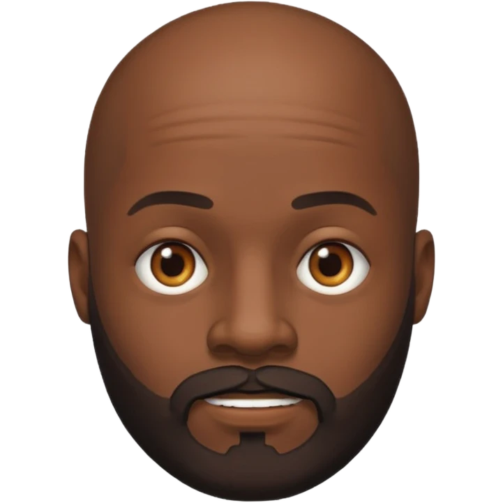 Black bald guy with a beard  emoji