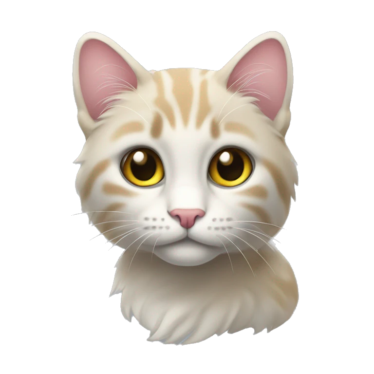 Серо-белая кошка с розовым бантиком  emoji