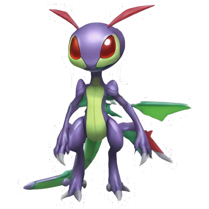 Cool Edgy Chibi Legendary Shiny Fakemon-Pokémon-Genesect-Flygon With Full Body Detailed High Quality emoji