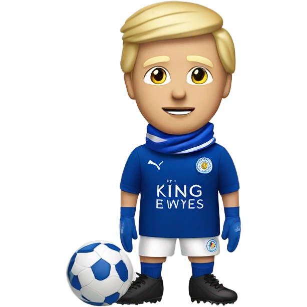 Donald trump as a Leicester city football supporter with football boots emoji