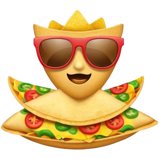 Nacho chip with sunglasses emoji