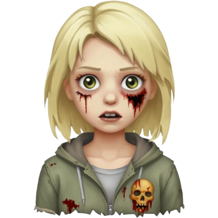 Girl zombie with blonde hair emoji