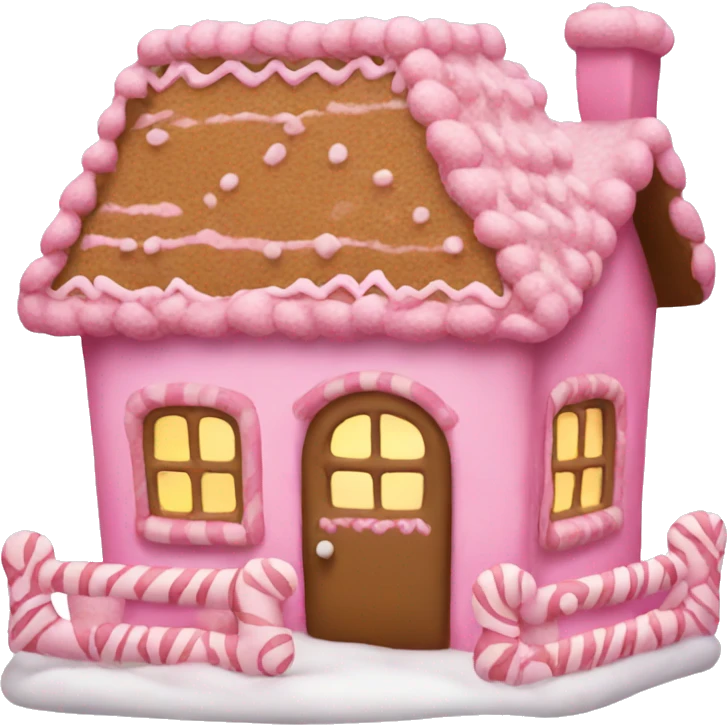 Pink gingerbread house  emoji