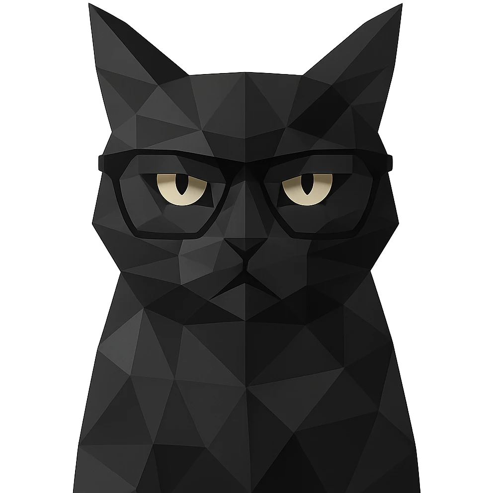 black cat with glasses emoji