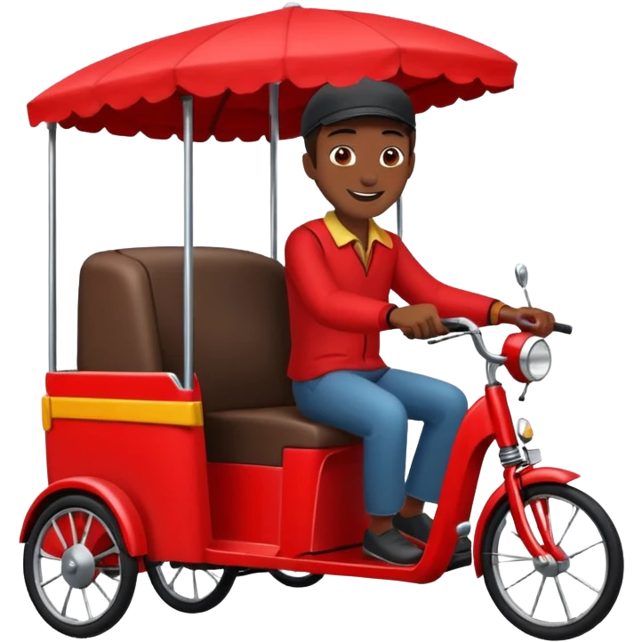 generate an ios genmoji of an e rickshaw red emoji