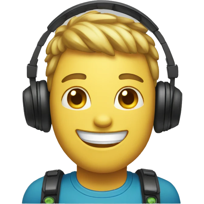 smiling emoji wearing gaming headset emoji