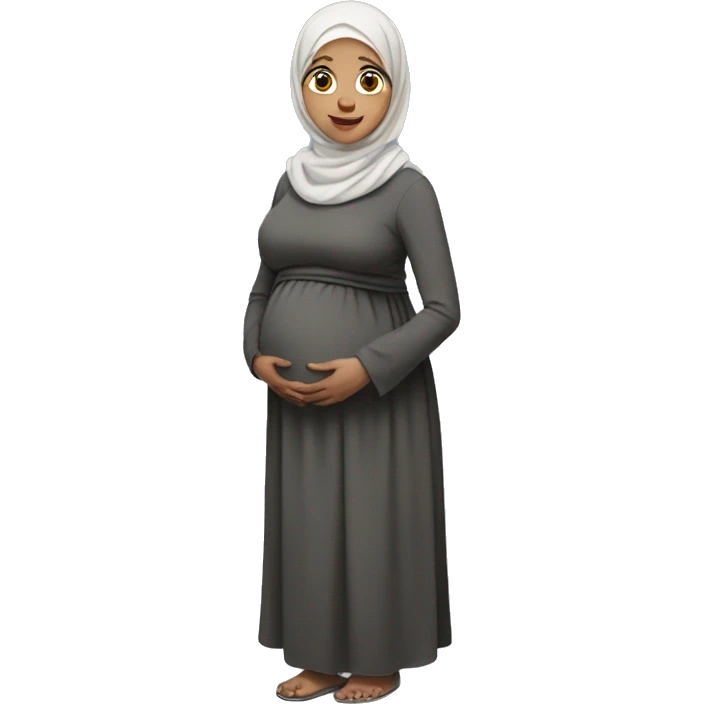Pregnant woman in hijab who is an amputee emoji