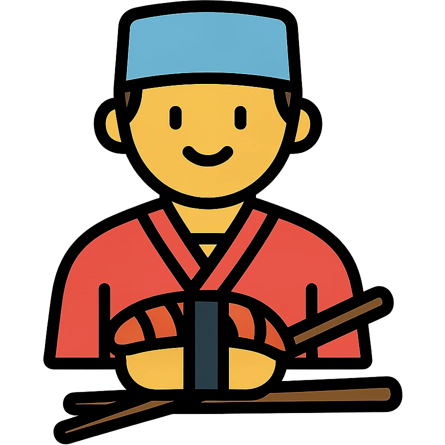 color outline icon of sushi man emoji
