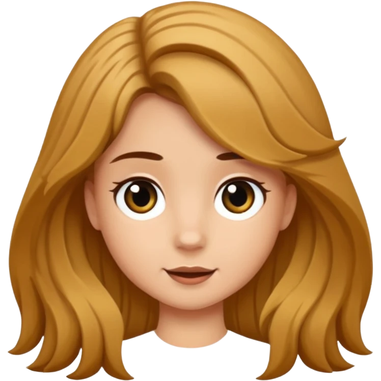 Ein braunhaariges Mädchen mit langen glatten Haaren und sitzend auf einem Braunen Pferd mit schwarzer Mähne  emoji