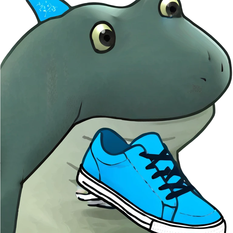 un tiburon con zapatos tenis azules emoji