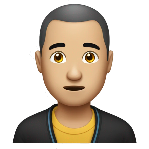 Short, Hmong, balding, male in denial about his hair loss emoji