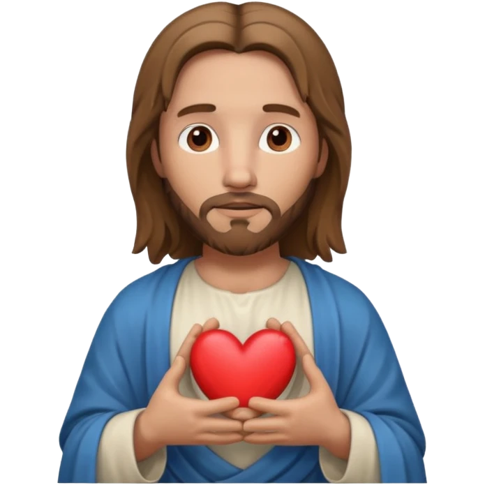 Jésus avec un cœur dans ses mains emoji