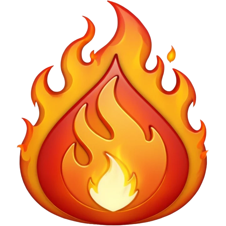 video play button with flames emoji