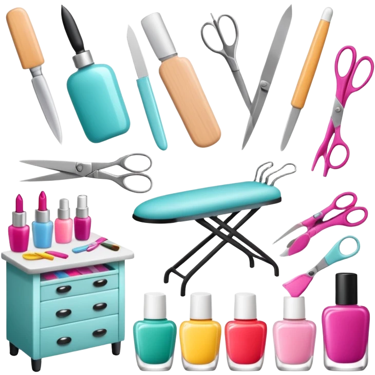 Create a cohesive and stylish set of emojis specifically for a professional nail technician.  emoji