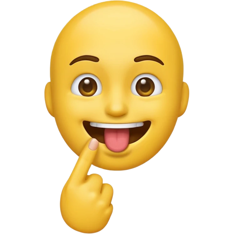 emoji qui sourit avec un doigt dans la bouche  emoji