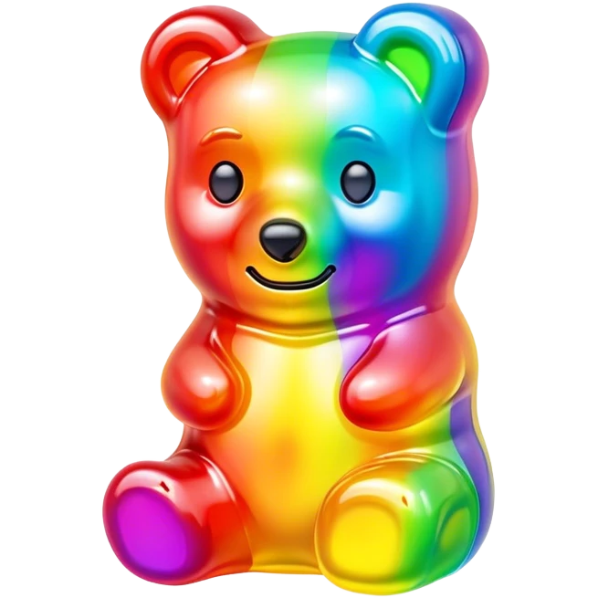 melted neon rainbow gummy bear emoji
