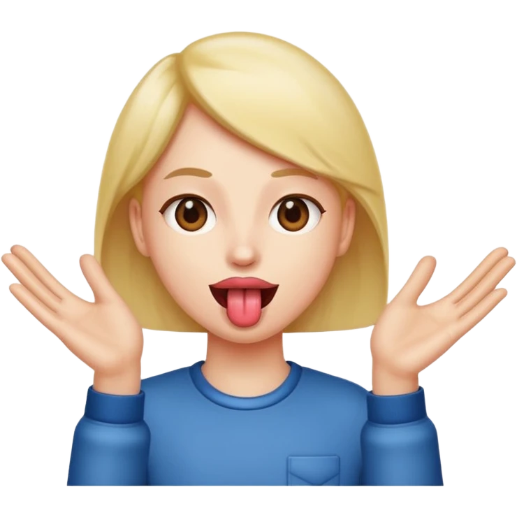 tongue out with hands on the side emoji