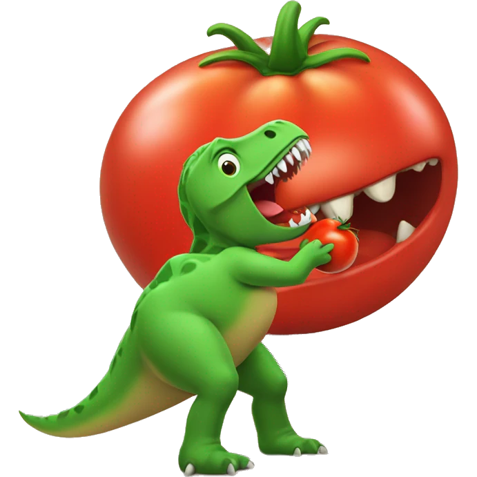 Tomato sucking dinosaur emoji