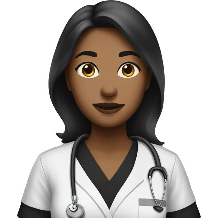 Woman in black scrubs facing to the left emoji