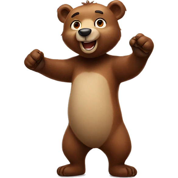Happy bear with paws up  emoji