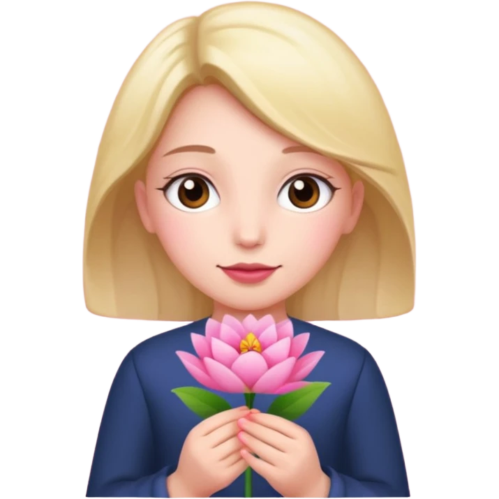Girl with two hands in front emoji