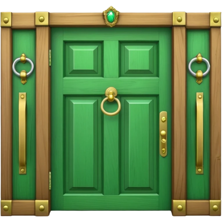 A simple green door emoji with a handle and a knocker emoji