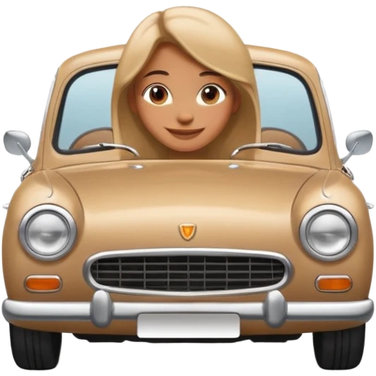 smiling girl by a car emoji